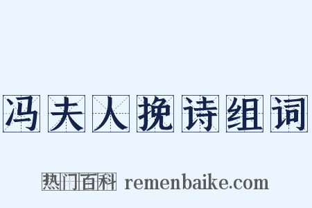 冯夫人挽诗组词是什么意思的图片
